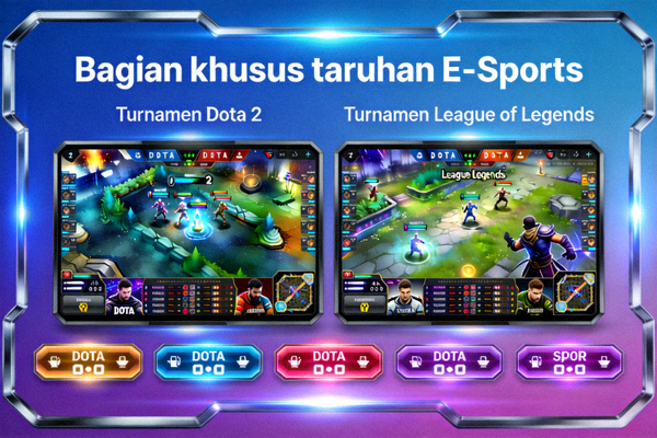 Bagian khusus taruhan E-Sports dengan turnamen Dota 2 dan League of Legends
